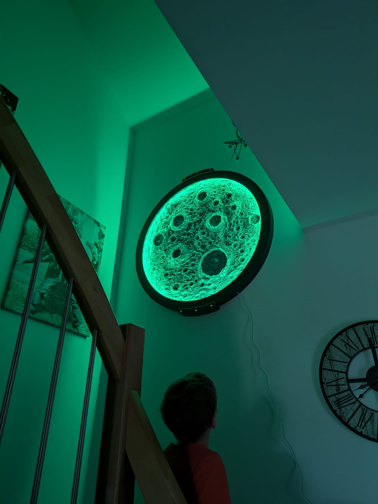 Mondlampe 1m breit mit Licht türkis